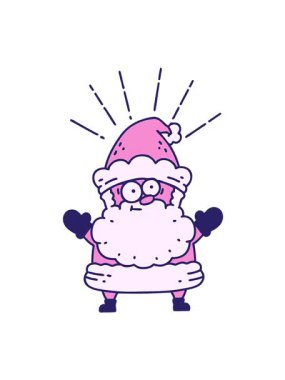 Geleneksel dövme stili Noel Baba karakterinin hareketli animasyonu