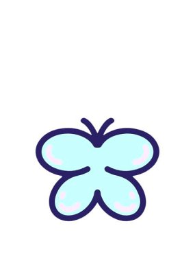 Basit bir kelebek çizgi filminin animasyonunu büyütüyorum.