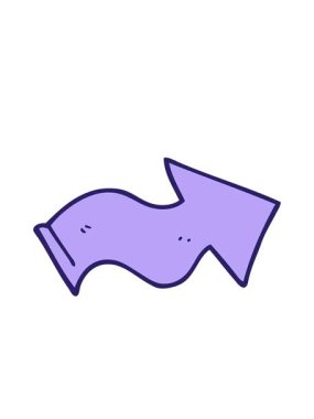 karikatür karalama işaretli okun hareketli animasyonu