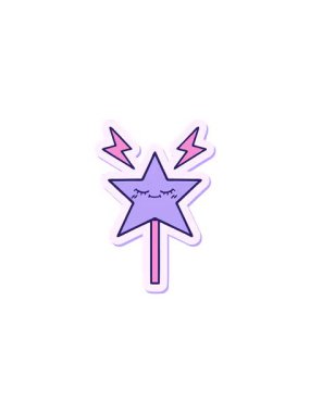 Sevimli bir çizgi film sihirli değneğinin gösterişli satış animasyonu.