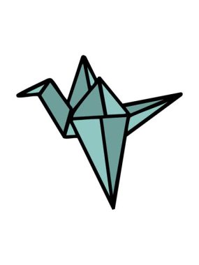 Japon kanatlı kağıdın animasyonunu salla ve durdur.