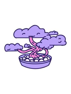 Geleneksel Japon bonsai ağacının hareketli animasyonu