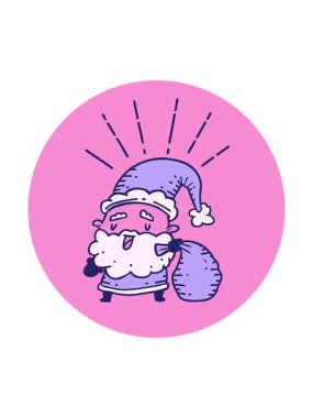 Dövme stili Noel Baba Noel Baba karakterinin çuvalı olan hareketli animasyonu