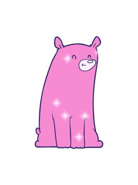 Çizgi film Kawaii oyuncak ayı tasarımının ışıltı etkisi