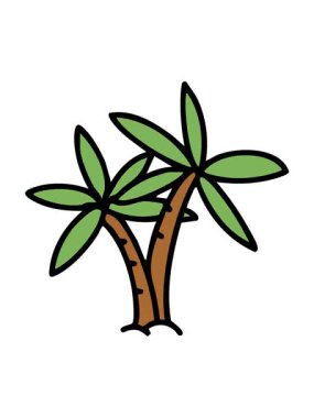 İki Brezilya plajı palmiye ağacının basınçlı animasyonu