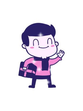 Xmas hediyeli karikatür dostu adamın ışıltı etkisi.