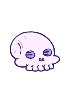 karikatür karikatür cadılar bayramı kafatasının hareketli animasyonu