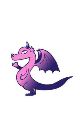 şirin vektör gradyan çizim ejderhası animasyonunu genişletiyorum