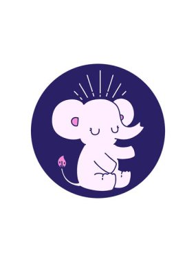 Sevimli bir fil tasarımının yıldız patlaması etkisi animasyonu