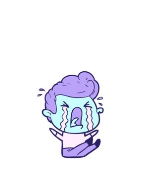 Ağlayan adamın zıplama hareketi animasyonu