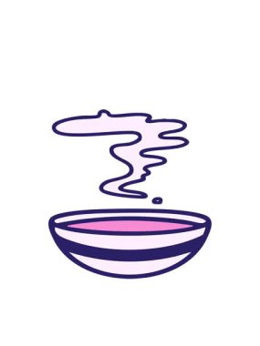 Japon miso çorbası dizaynının hareketli animasyonu.