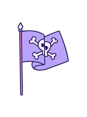 Korsan bayrağının ikonik dövme şeklindeki görüntüsünü salla