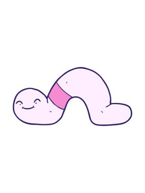 solucanın çizgi film elementinin animasyonunu bob ve duraklat