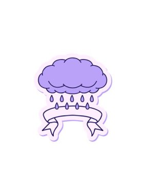 Dövme stili çıkartmanın bulut yağmuru pankartıyla ayrıştırıcı etkisi