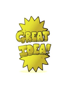 freehand çizilmiş karikatür renk animasyonu büyük fikir sembolü