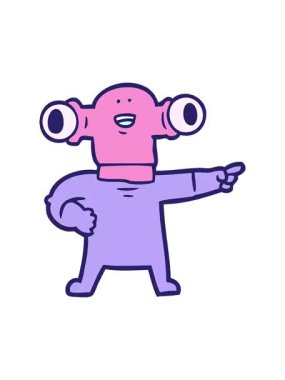 Arkadaş canlısı çizgi film uzaylılarının çizgi film efektlerini görüntüle