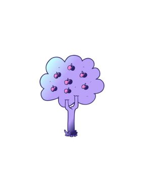 Çizgi film elma ağacı çiziminin satış animasyonu