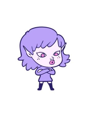 Çizgi film elf kız tasarımının hareketli animasyonu