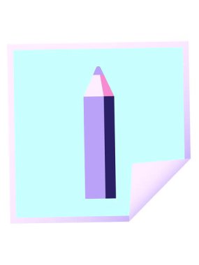 Yeşil renkli kalem illüstrasyon kare etiketinin hareketli animasyonunu göster