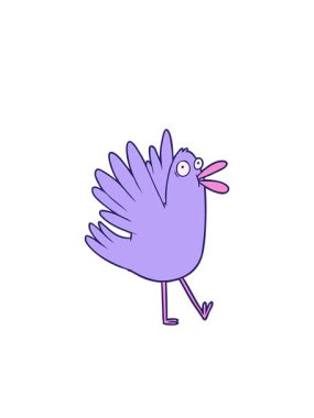 Yanıp sönen radyal çizgiler çizgi film kuşunun ciyaklamasının animasyonu