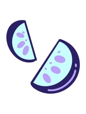 İki dilim Brezilya limon çizgi filminin titreşimli animasyonu