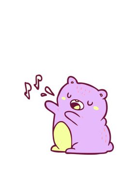 Yüksel ve süzül parlak renkli şarkı söyleyen ayının animasyonu