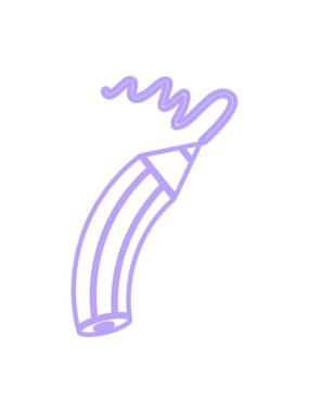 Bir çizgi simgesi çizen bir kalemin vektör illüstrasyonunu salla ve duraklat