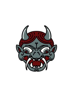 Japon Kabuki Tiyatrosu Oni Maskesi 'nin canlandırması