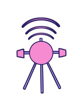 Tatlı bir uydu karikatürünün hareketli animasyonu