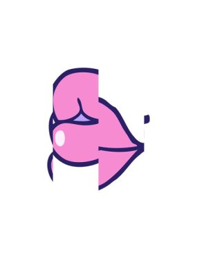 Çizgi filmdeki kırmızı dudakların bölünen hareketi.