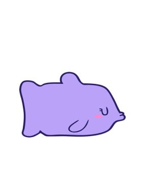 bir balık çiziminin hareketli animasyonu