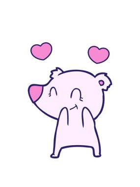 Kutup ayısı çizgi filminin dönen kalp animasyonu