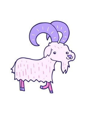 Çizgi film keçi tasarımını salla ve durdur