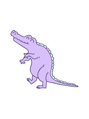 neon ışık efekti çizgi film timsah tasarımının animasyonu