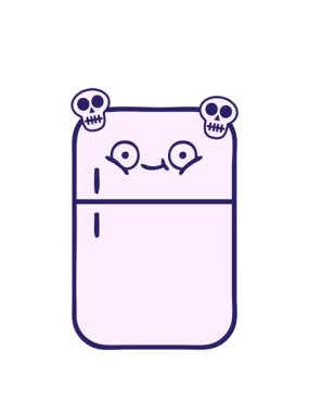 Dondurucunun sevimli çizgi filminin kafatası animasyonu