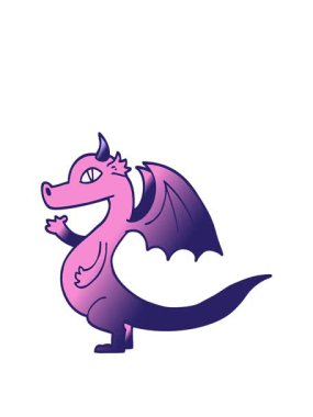 şirin vektör gradyan çizim ejderhası animasyonunu genişletiyorum