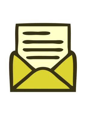 Bir mektup ve zarfın retro grunge desen çizgi filminin renk animasyonu değişiyor