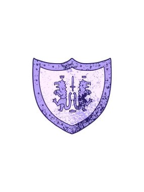 Karikatür kraliyet kalkanının gösterişli satış animasyonu