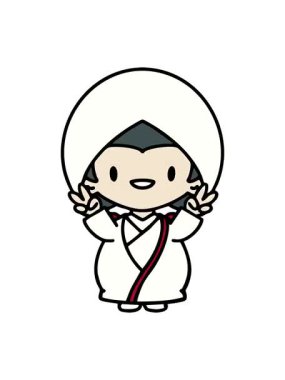 pixelize effect animation of celebrating japanese woman in traditoinal wedding clothes