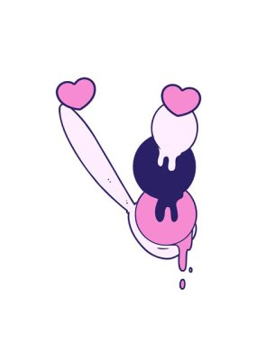 dönen kalpler çizgi film dondurma kepçesinin animasyonu