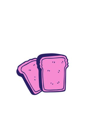 Çizgi film karikatür tostunun hareketli animasyonu