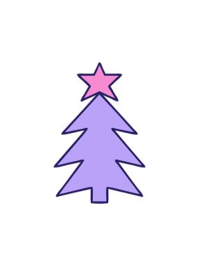 Sevimli çizgi film Noel ağacının dikkat çekici animasyonu