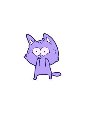 Çizgi film kedisinin gösterişli satış animasyonu