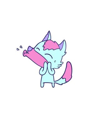 Fox çizgi film karakteri imajının gösterişli satış animasyonu