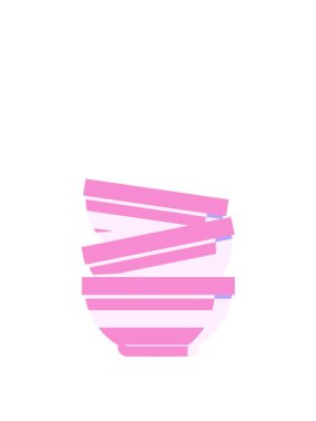 Bir yığın kasenin düz renk çiziminin animasyonunu genişletiyorum