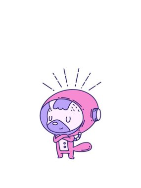 Astronot kıyafetli bir hayvanın animasyonunu genişletiyorum.