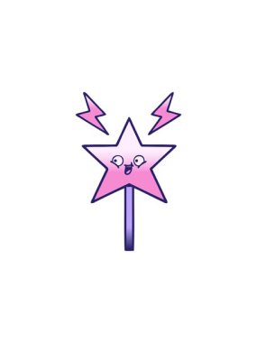 Sihirli bir değneğin gölgelendirilmiş çizgi filminin ayrıştırıcı etkisi