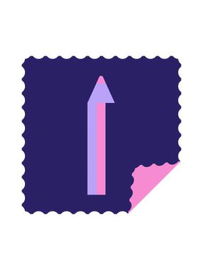 Dikkat çeken kırmızı renkli kalem kare etiket damgası animasyonu