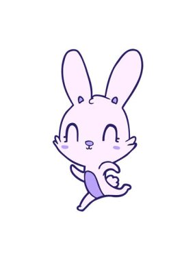 Tavşan çizgi film tasarımının titreşimli hareketi