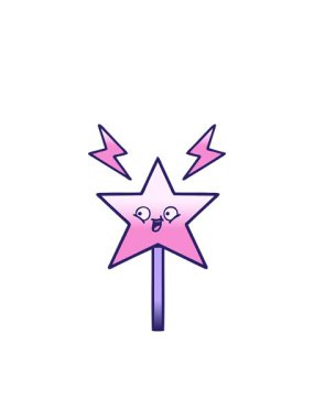 Yanıp sönen radyal çizgiler sihirli bir değneğin gölgeli çizgi filminin canlandırması